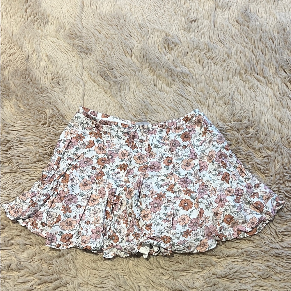 Abercrombie Kids Floral Skater Skirt - Pink and White